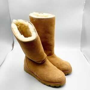 UGG Women's 8 Chestnut Brown Tasman Braid Tall Boots Winter Suede Sherpa